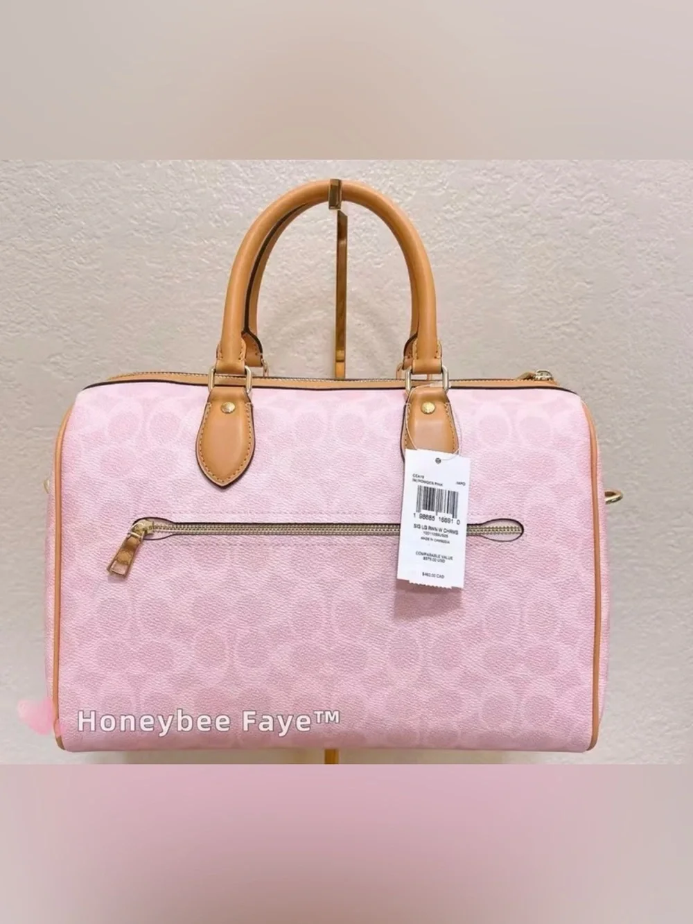 🌸 NWT Coach Rowan Large Satchel in Signature Canvas – Powder Pink (CEA19) 🌸